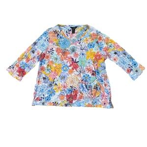 Woman’s Ali Miles floral lightweight blouse size 1X